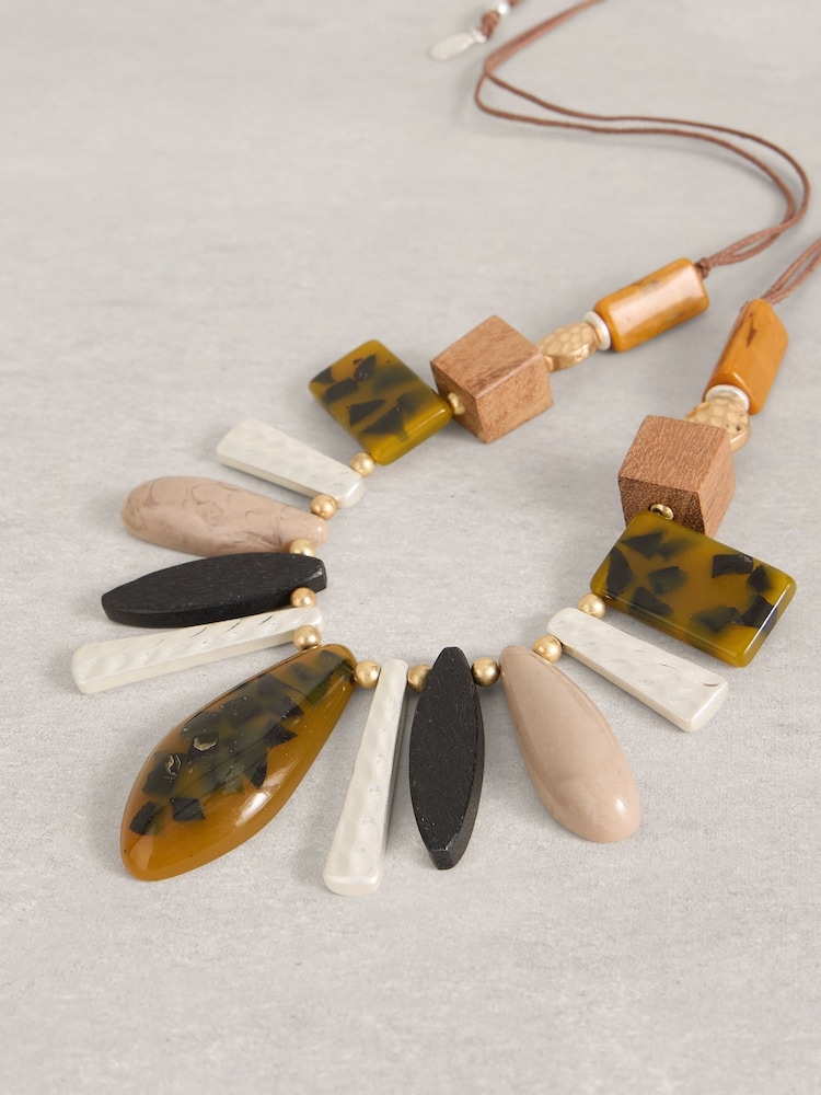 White Stuff Brown Pine Statement Necklace - Image 2 of 2