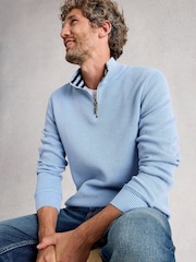 White Stuff Blue Attadale Funnel Neck Jumper - Image 4 of 6