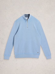 White Stuff Blue Attadale Funnel Neck Jumper - Image 5 of 6