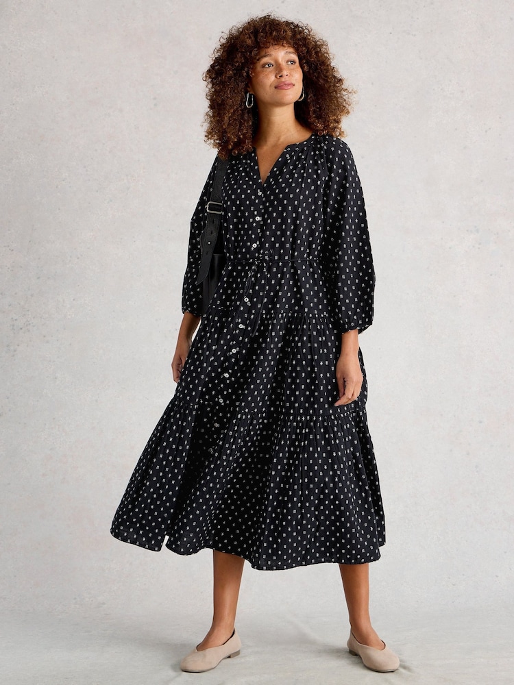 White Stuff Black Gina Midi Dress - Image 1 of 7
