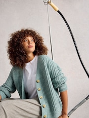 White Stuff Green Sally Slub Cardigan - Image 3 of 6