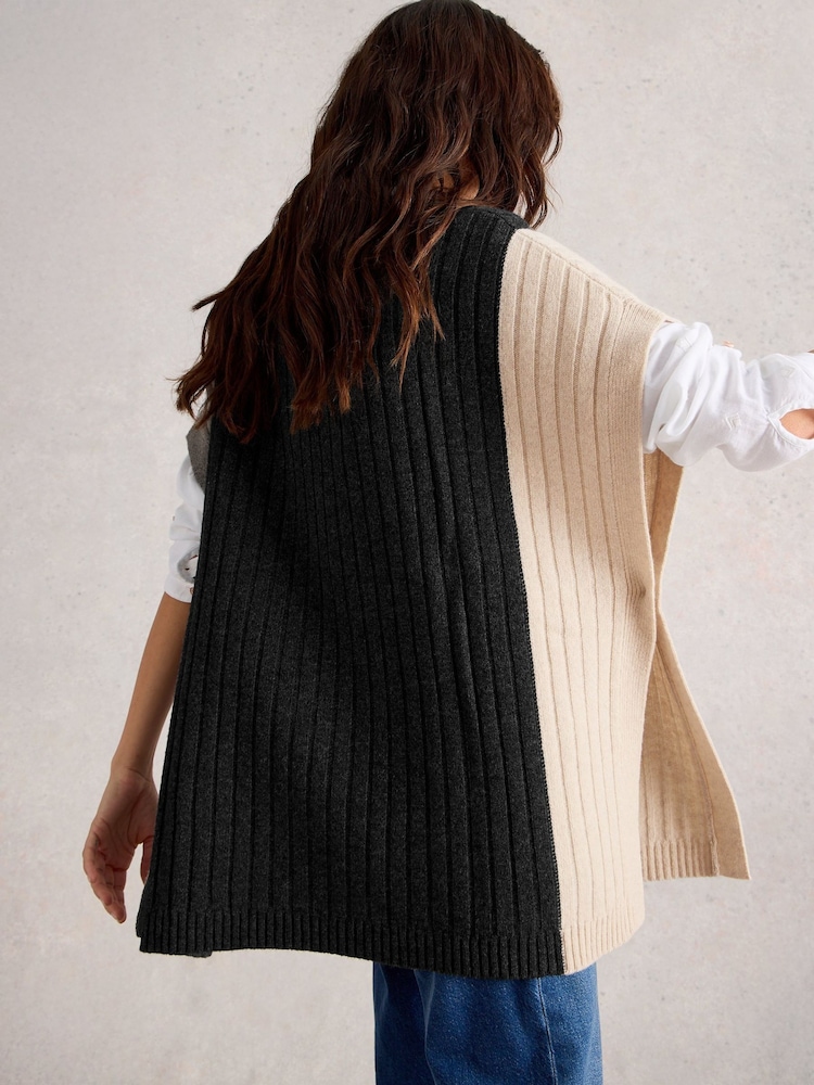 White Stuff Grey Ava Knitted Poncho - Image 2 of 6