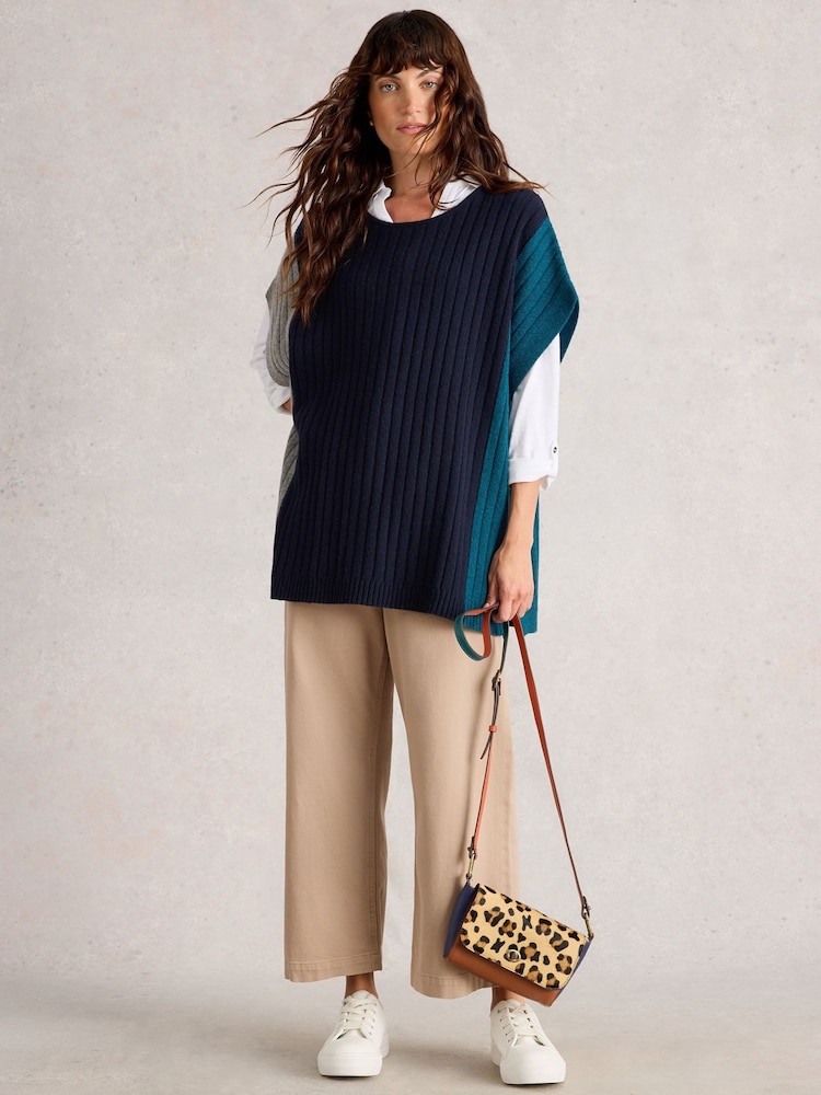 White Stuff Blue Ava Knitted Poncho - Image 1 of 6 White Stuff Blue Ava Knitted Poncho - Image 1 of 6