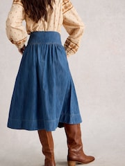 White Stuff Blue Charlotte Denim Midi Skirt - Image 2 of 6