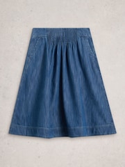 White Stuff Blue Charlotte Denim Midi Skirt - Image 5 of 6