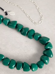 White Stuff Green Stacked Beaded Necklace - Image 2 of 2
