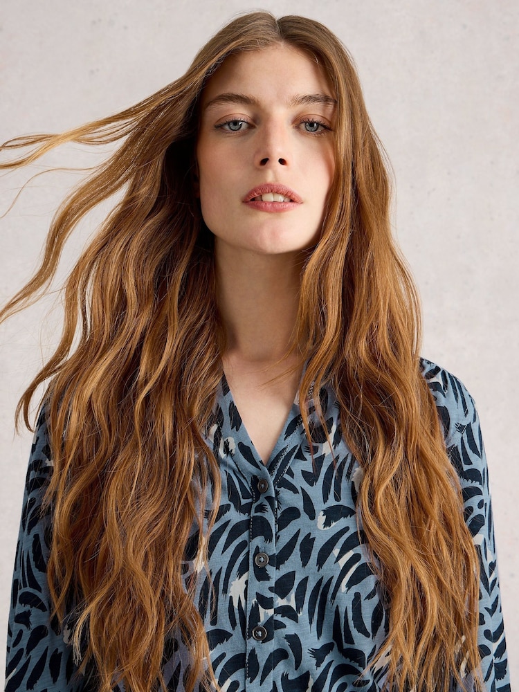 White Stuff Blue Annie Jersey Shirt - Image 4 of 4 White Stuff Blue Annie Jersey Shirt - Image 4 of 4