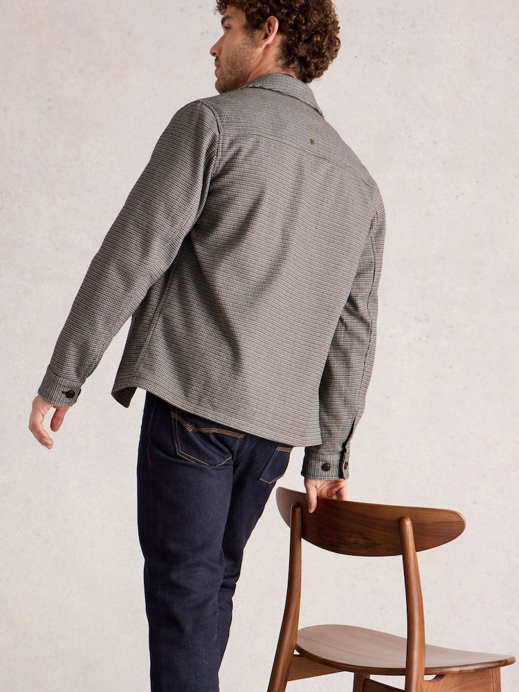 White Stuff Grey Houndstooth Worker Jacket - Image 2 of 6