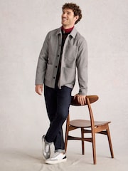 White Stuff Grey Houndstooth Worker Jacket - Image 4 of 6