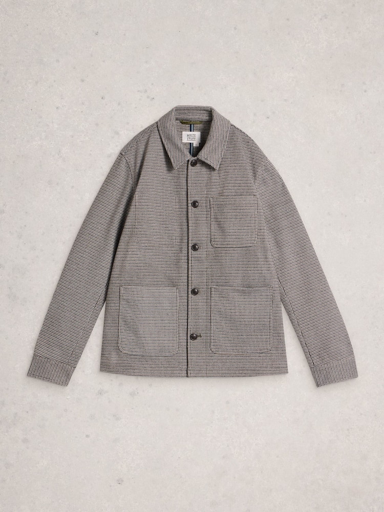 White Stuff Grey Houndstooth Worker Jacket - Image 6 of 6