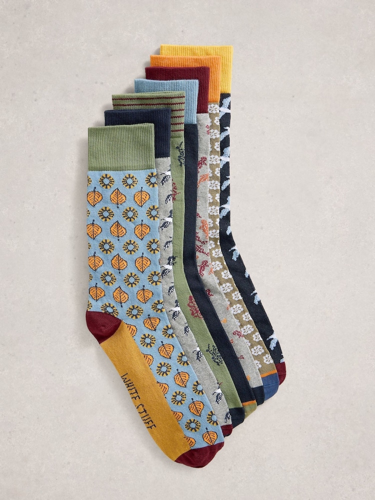 White Stuff Blue Ankle Socks 7 Pack - Image 1 of 2