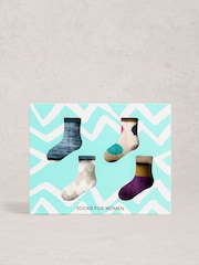 White Stuff Natural Hotch Potch Ankle Socks 4 Pack - Image 3 of 4