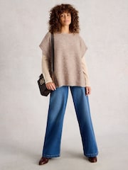 White Stuff Natural Diamond Stitch Poncho - Image 1 of 6