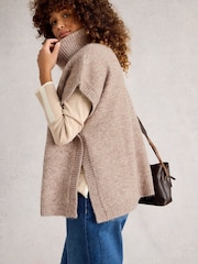 White Stuff Natural Diamond Stitch Poncho - Image 2 of 6