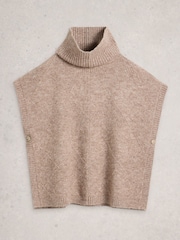 White Stuff Natural Diamond Stitch Poncho - Image 5 of 6