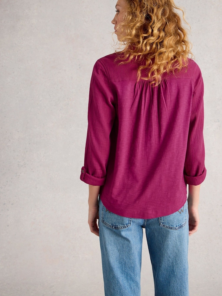 White Stuff Purple Annie Double Cotton Cloth Shirt - Image 2 of 6 White Stuff Purple Annie Double Cotton Cloth Shirt - Image 2 of 6