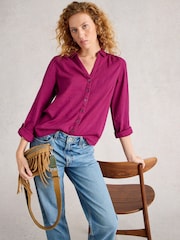 White Stuff Purple Annie Double Cotton Cloth Shirt - Image 3 of 6