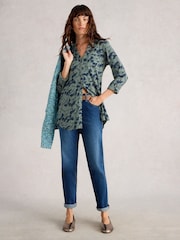 White Stuff Green Annie Longline Shirt - Image 1 of 6