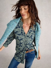 White Stuff Green Annie Longline Shirt - Image 4 of 6