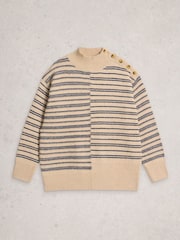 White Stuff Natural Mix Stripe Stand Jumper - Image 6 of 6