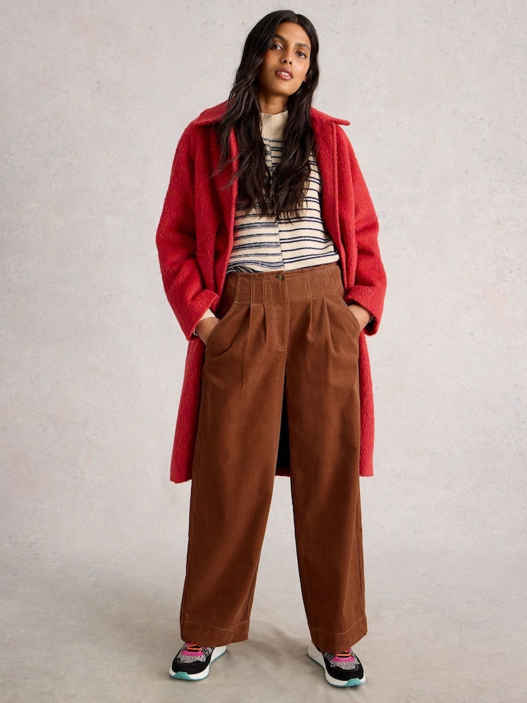 White Stuff Brown Clara Cord Wide Leg Trousers - Image 1 of 6