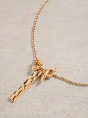 White Stuff Gold Tone Multi Charm Cluster Necklace - Image 2 of 2