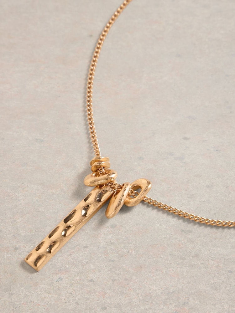 White Stuff Gold Tone Multi Charm Cluster Necklace - Image 2 of 2