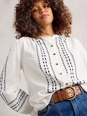 Camisa bordada Naomi White Stuff - Imagem 3 de 6