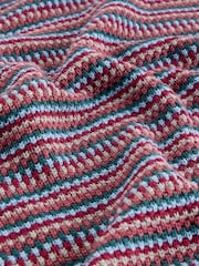 White Stuff Pink Textured Stripe Crew Neck Jumper - Image 6 of 6
