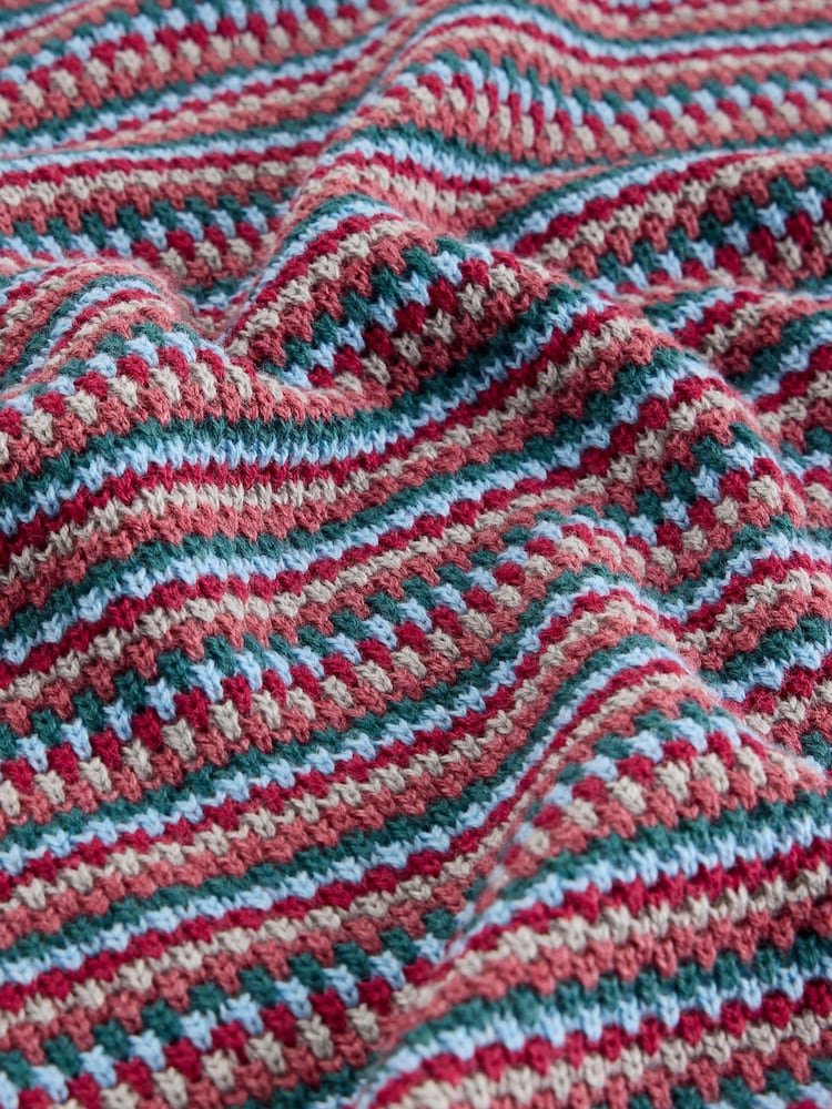 White Stuff Pink Textured Stripe Crew Neck Jumper - Image 6 of 6 White Stuff Pink Textured Stripe Crew Neck Jumper - Image 6 of 6