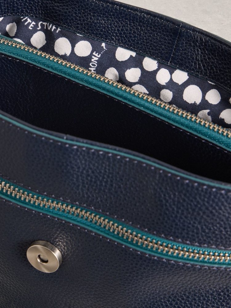White Stuff Blue Tabby Convertible Cross-Body Bag - Image 4 of 4 White Stuff Blue Tabby Convertible Cross-Body Bag - Image 4 of 4