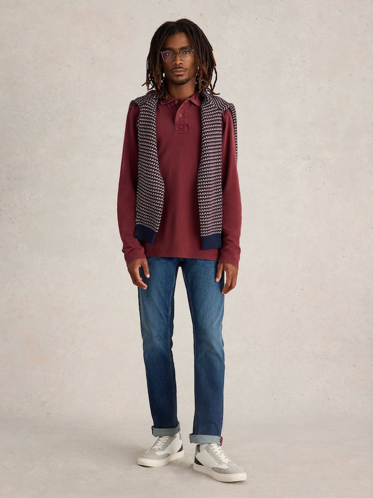 White Stuff Purple Long Sleeve Utility Polo Shirt - Image 1 of 6 White Stuff Purple Long Sleeve Utility Polo Shirt - Image 1 of 6