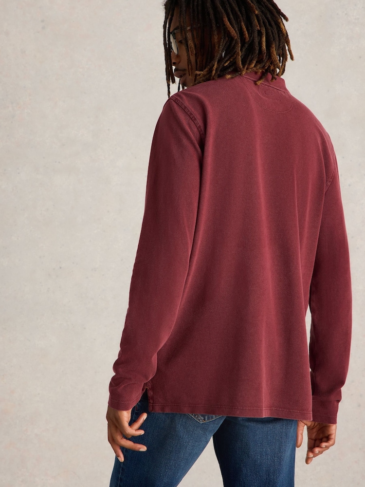 Morado - White Stuff Long Sleeve Utility Polo Shirt - Imagen 2 de 6