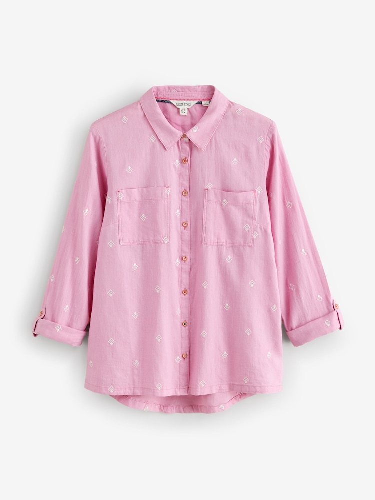 White Stuff Pink Sophie Cotton Shirt - Image 1 of 2