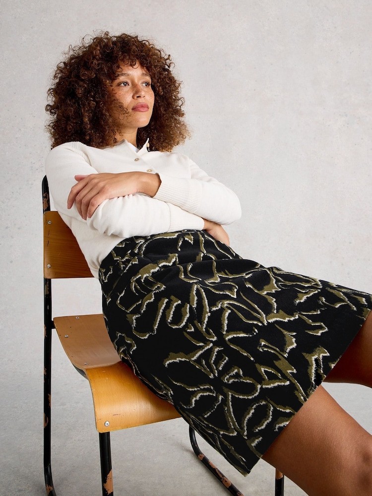 White Stuff Black Coral Cord Skirt - Image 2 of 6