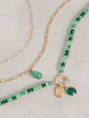 White Stuff Gold Tone Billie Layered Bead Necklace - Image 2 of 2