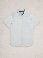 White Stuff Blue Finsbury Tyres Short Sleeve Shirt - Image 5 of 6