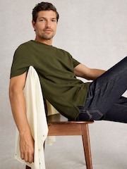 White Stuff Green Harrington Heavy Weight T-Shirt - Image 3 of 6