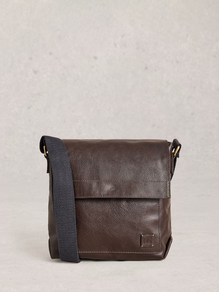 White Stuff Brown Connor Leather Cross-Body Bag - Image 1 of 4