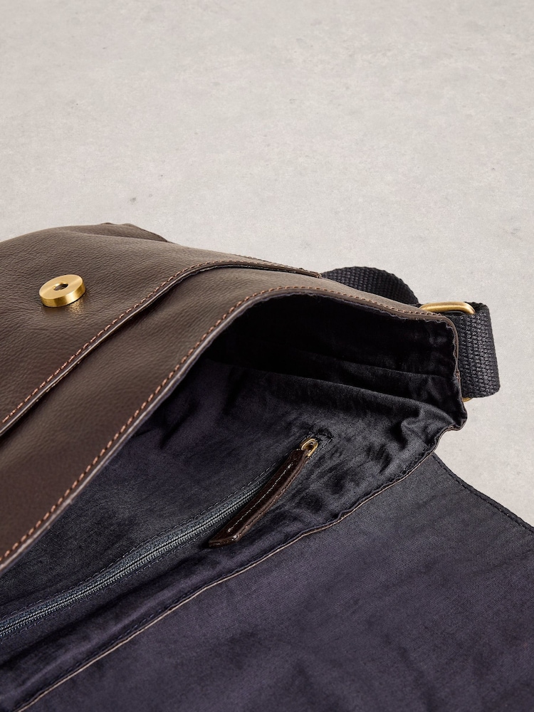 White Stuff Brown Connor Leather Cross-Body Bag - Image 4 of 4