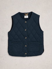 White Stuff Blue Emily Quilted Gilet - Image 6 of 7