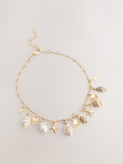 Gold Tone Shell Drop Anklet - Image 1 of 3