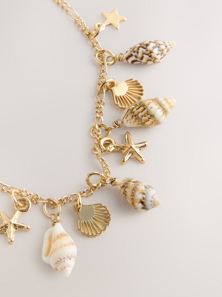 Gold Tone Shell Drop Anklet - Image 3 of 3