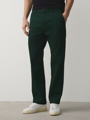 أخضر - قياس مستقيم - تشينو غني بالقطن وقابل للتمدد - صورة 1 من 10