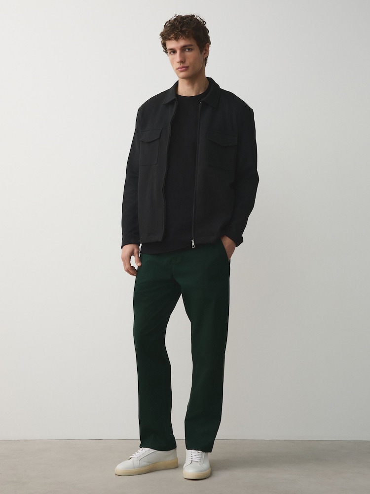 أخضر - قياس مستقيم - تشينو غني بالقطن وقابل للتمدد - صورة 2 من 10