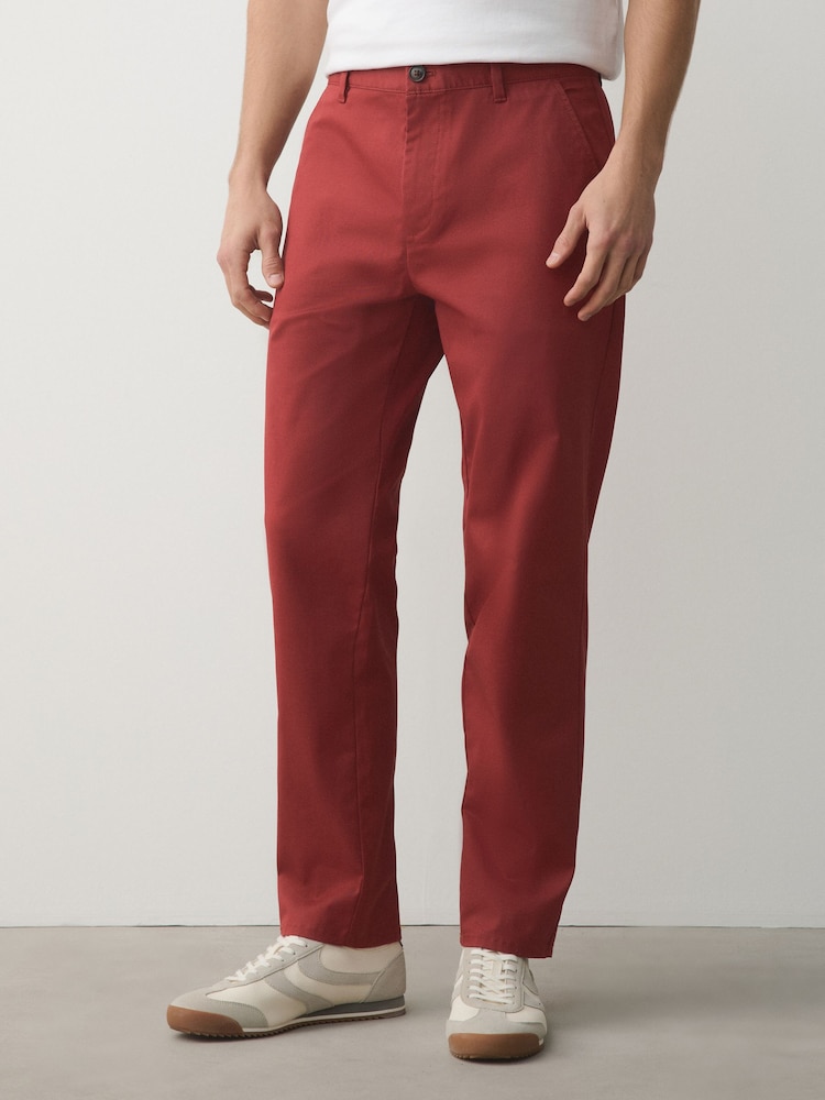 Red Slim Fit Cotton Rich Stretch Chinos - Image 1 of 9