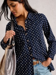 White Stuff Blue Sophie Longline Shirt - Image 1 of 6