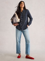 White Stuff Blue Sophie Longline Shirt - Image 2 of 6