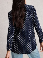 White Stuff Blue Sophie Longline Shirt - Image 3 of 6