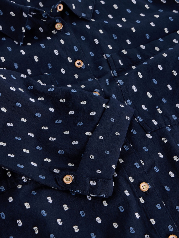 White Stuff Blue Sophie Longline Shirt - Image 6 of 6